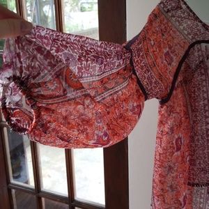 Anthropologie Maeve silk boho top